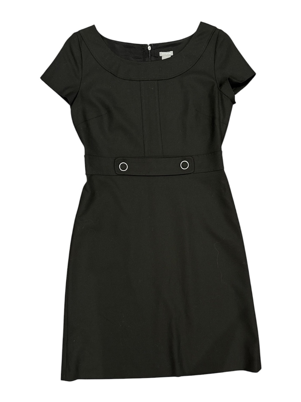 Ann Taylor Black Cap-Sleeve, Scoop Neck Sheath Dress EUC!!